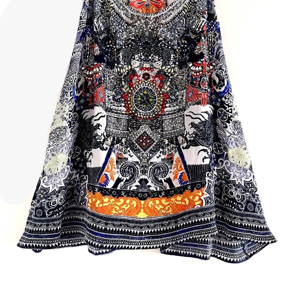 Camilla Shoestring Strap Embellished Silk Tank Top Size S - Picture 7 of 11